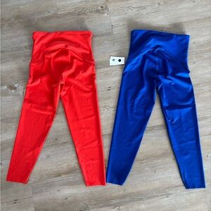 Set of 2 SPANX Womens Vibrant Orange and Blue Leggings